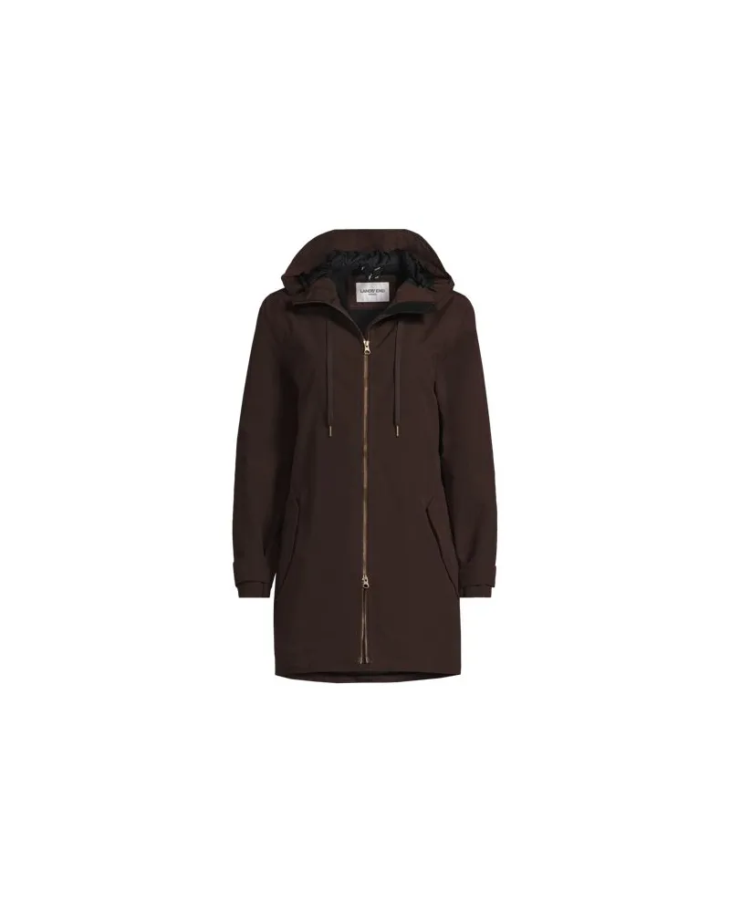 Lands' End Squall Regenjacke in A-Linie, Damen, Größe plus, Braun, Nylon, by Braun