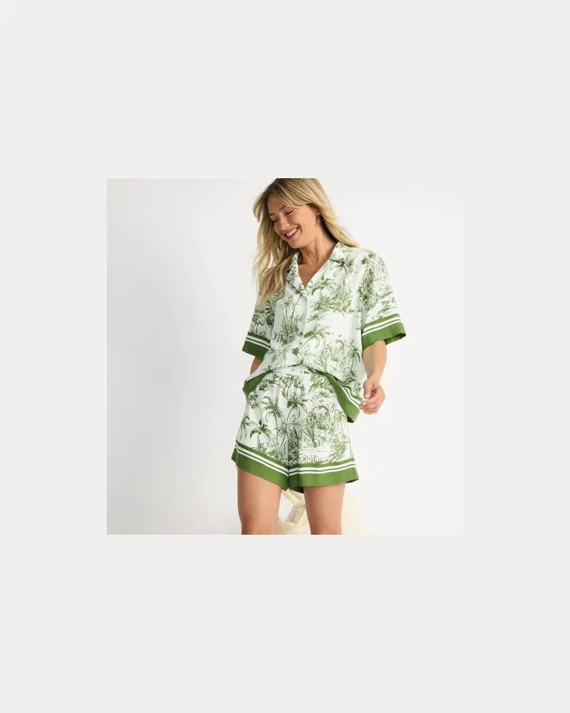 Lands' End Webshorts mit Foulardprint, Damen, Größe regular, Weiß, by Weiß
