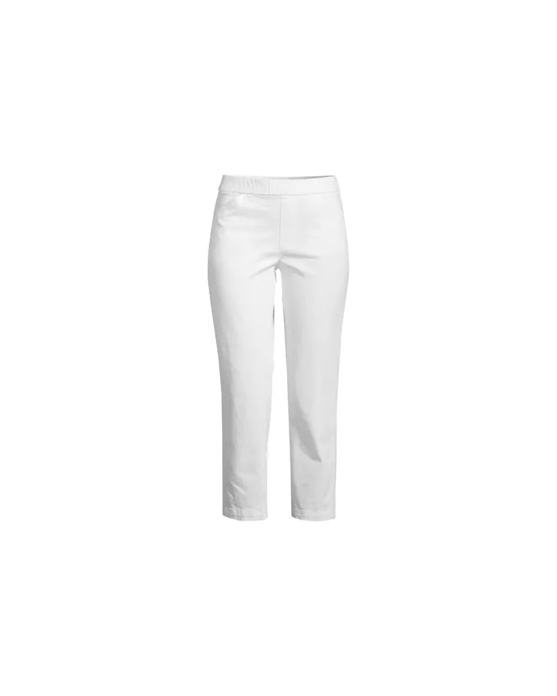 Lands' End 7/8-Chino Mid Waist mit Dehnbund, Damen, Größe regular, Weiß, Baumwoll-Mischung, by Weiß