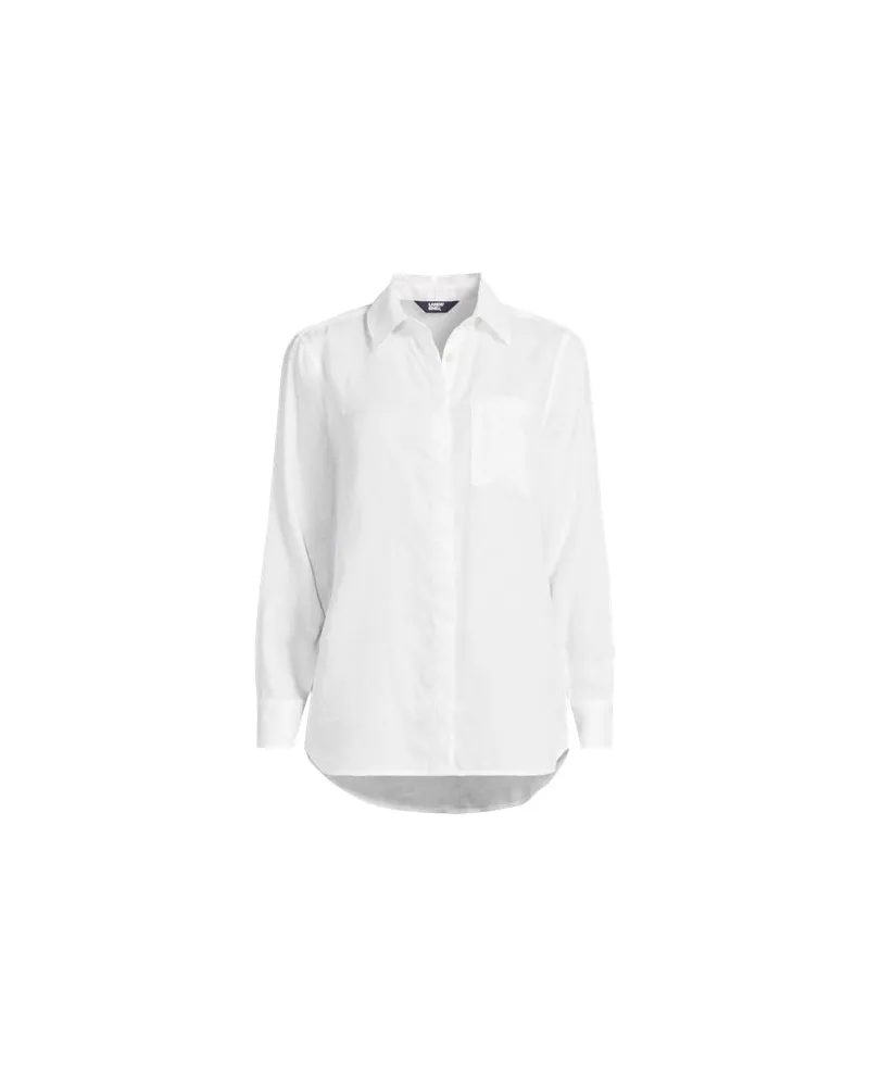 Lands' End Leinenbluse, Damen, Größe plus, Weiß, Leinen, by Weiß