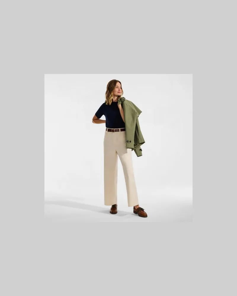 Lands' End Merinopullover mit kurzen Ärmeln, Damen, Größe:40-42 regular, Blau, Wolle, by Blau