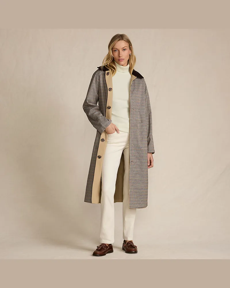 Lands' End Wendbarer Trenchcoat mit Gürtel, Damen, Größe regular, Beige, Polyester/Polyester-Mischung, by Beige