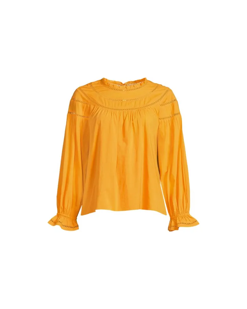 Lands' End Voile-Bluse aus Baumwollmix, Damen, Größe plus, Orange, Baumwoll-Mischung/Viskose-Mischung/Baumwolle Modal, by Orange