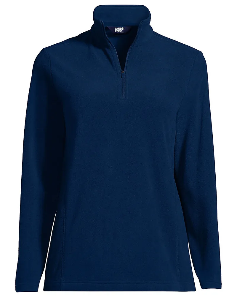 Lands' End Anyweather Fleece-Pullover mit Reißverschluss, Damen, Größe plus, Blau, Polyester, by Blau