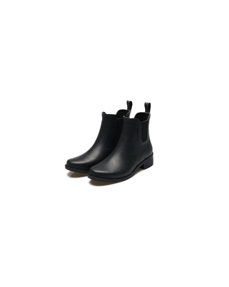 Lands' End Wasserdichte Chelsea-Gummistiefeletten, Damen, Größe:41H regular, Schwarz, Gummi, by Schwarz