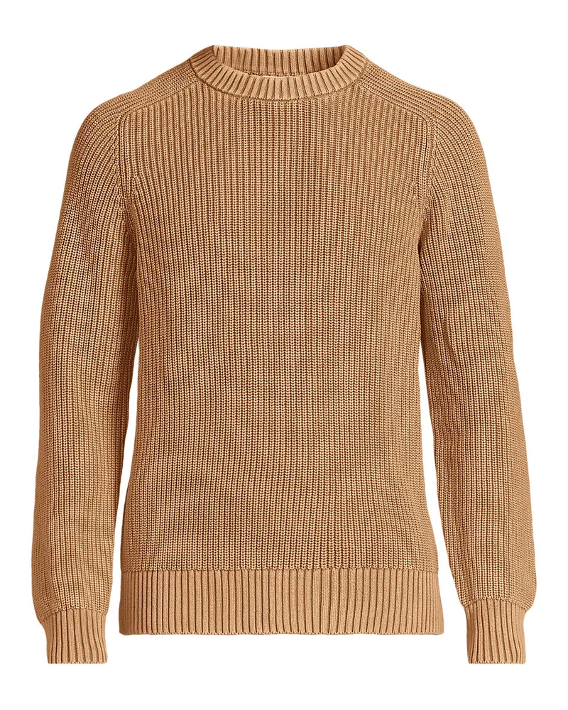 Lands' End DRIFTER Pullover im Shaker-Rippstrick, Herren, Größe regular, Beige, Baumwolle, by Beige