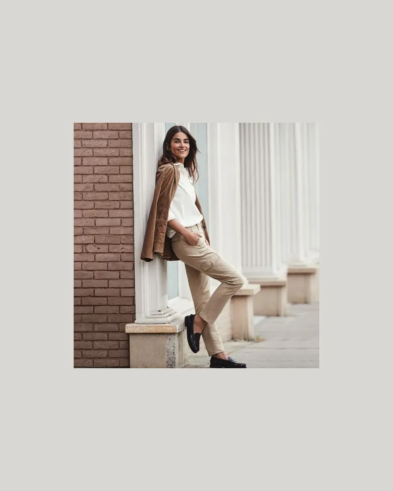 Lands' End Slim Fit Cargo-Chinos, Damen, Größe regular, Braun, Baumwolle, by Braun