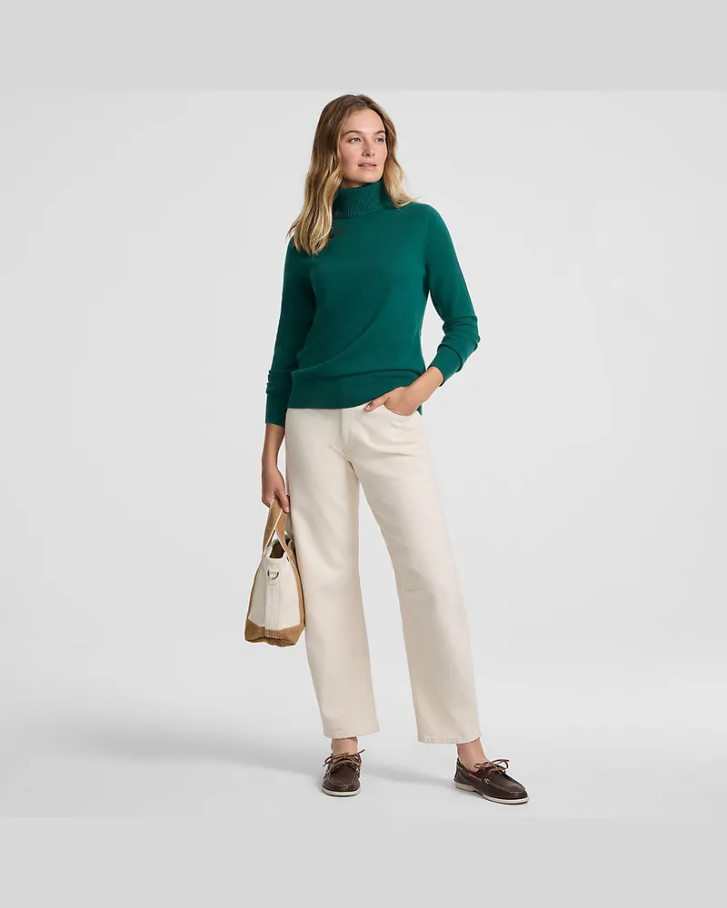 Lands' End Rollkragen-Pullover aus Kaschmir, Damen, GrÃ¶ÃŸe regular, GrÃ¼n, Kaschmir, by Grã¼n