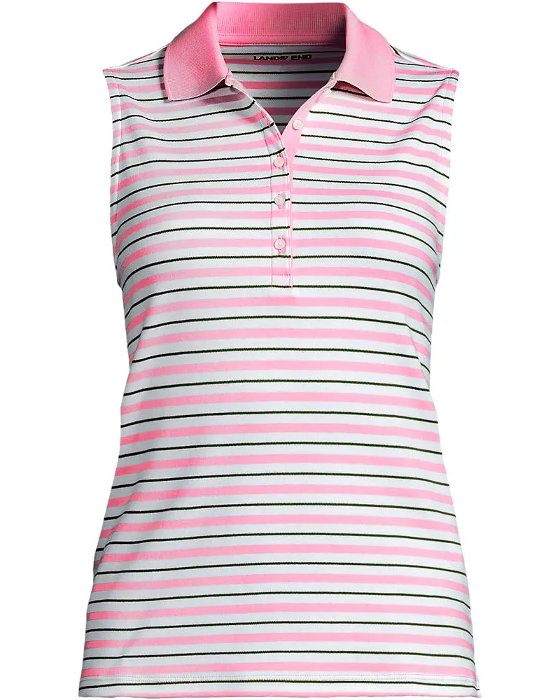 Lands' End Ärmelloses Supima-Poloshirt, Damen, Größe petite, Pink, Baumwolle, by Pink