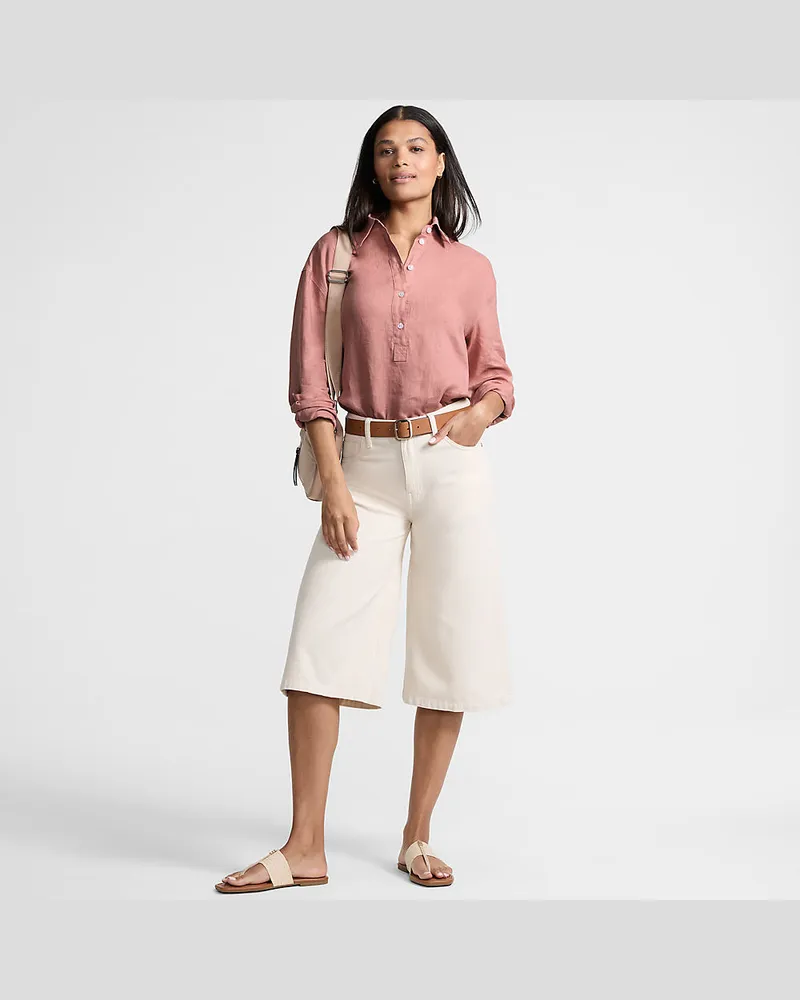 Lands' End Premium Reinleinen-Schlupfbluse, Damen, GrÃ¶ÃŸe:34 regular, Rot, Leinen, by Rot