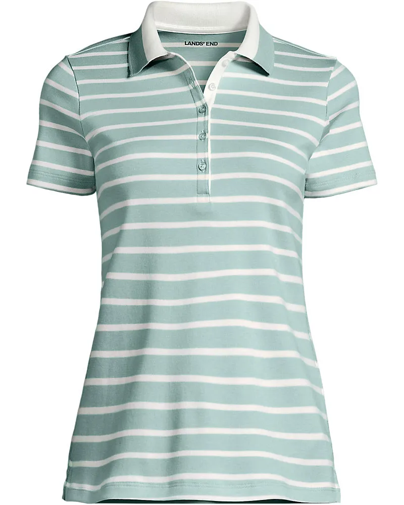 Lands' End Supima-Poloshirt, Damen, Größe regular, Grün, Baumwolle, by Grün