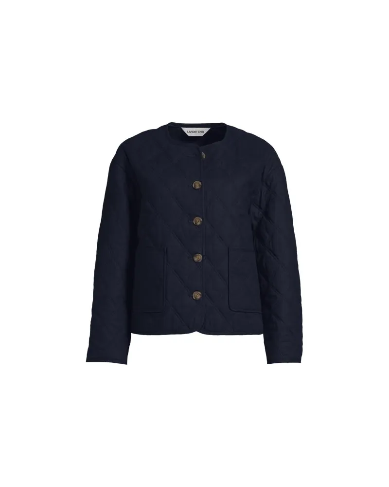 Lands' End Steppjacke aus Leinenmix, Damen, Größe regular, Blau, by Blau