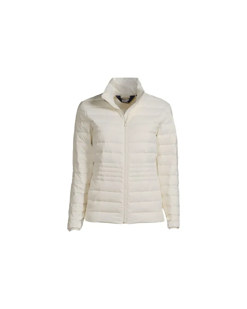 Lands' End Daunenjacke WANDERWEIGHT ultraleicht mit Packfach, Damen, Größe plus, Weiß, Nylon/Entendaunen, by Weiß