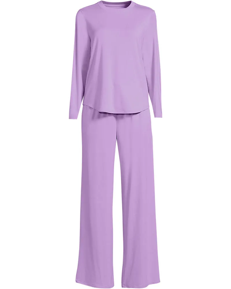Lands' End Pyjama-Set mit Cooling-Finish, Damen, Größe plus, Lila, by Lila