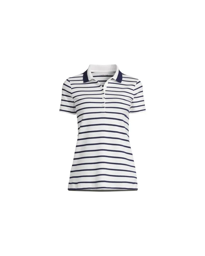 Lands' End Supima-Poloshirt, Damen, Größe petite, Weiß, Baumwolle, by Weiß