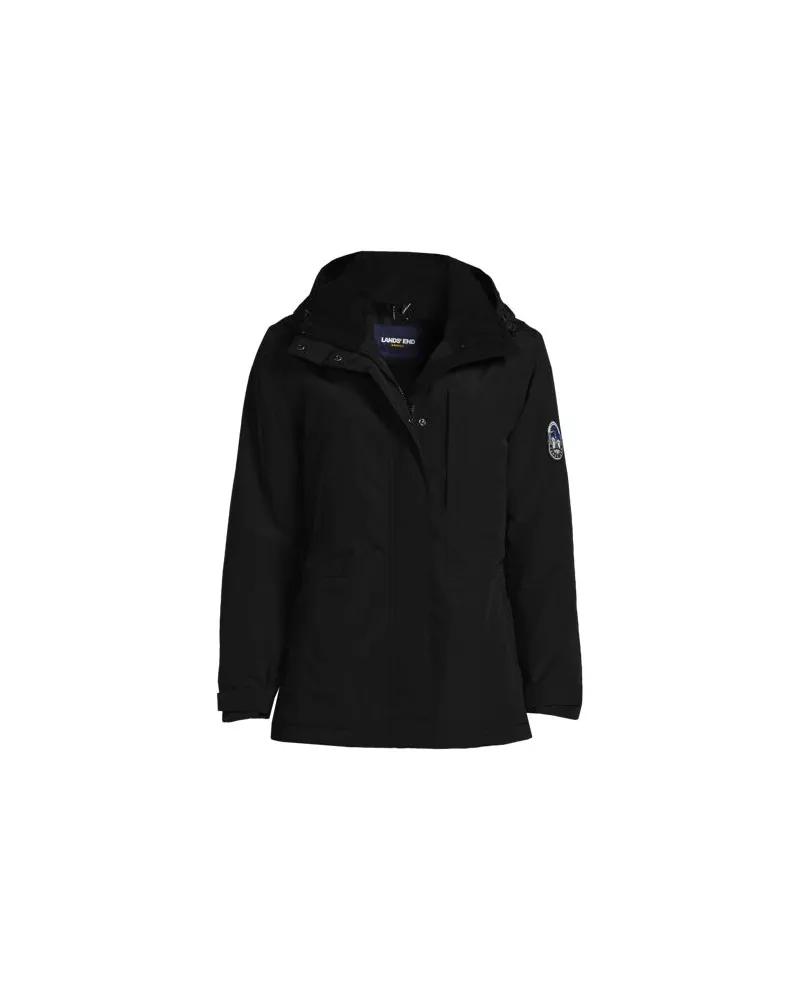 Lands' End Kapuzenjacke SQUALL, Damen, Größe regular, Schwarz, Nylon, by Schwarz