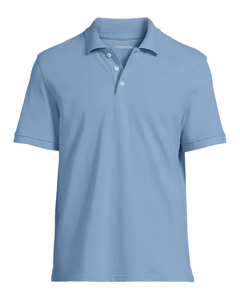 Lands' End Performance Piqué-Poloshirt, Herren, Größe tall, Blau, Baumwoll-Mischung, by Blau