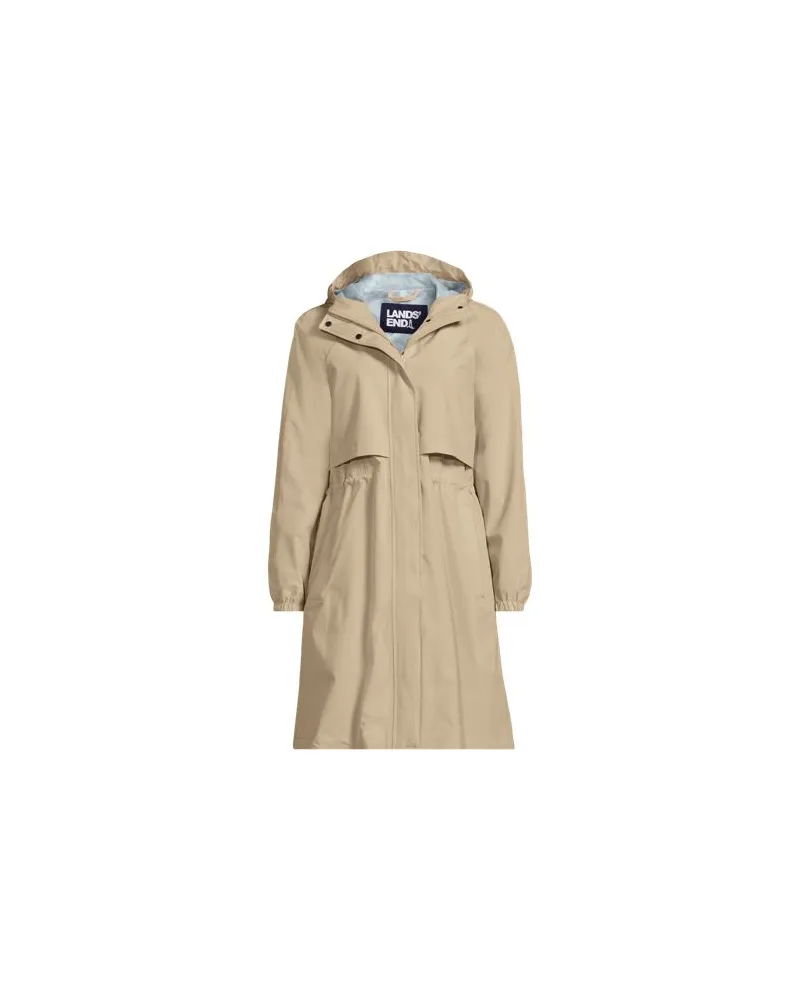Lands' End Verstaubarer wasserdichter Squall Regenmantel, Damen, Größe plus, Weiß, Polyester, by Weiß