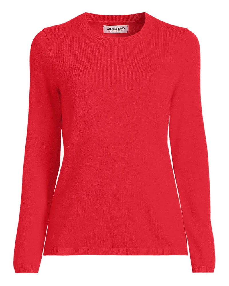 Lands' End Kaschmir-Pullover mit rundem Ausschnitt, Damen, Größe plus, Rot, Kaschmir, by Rot