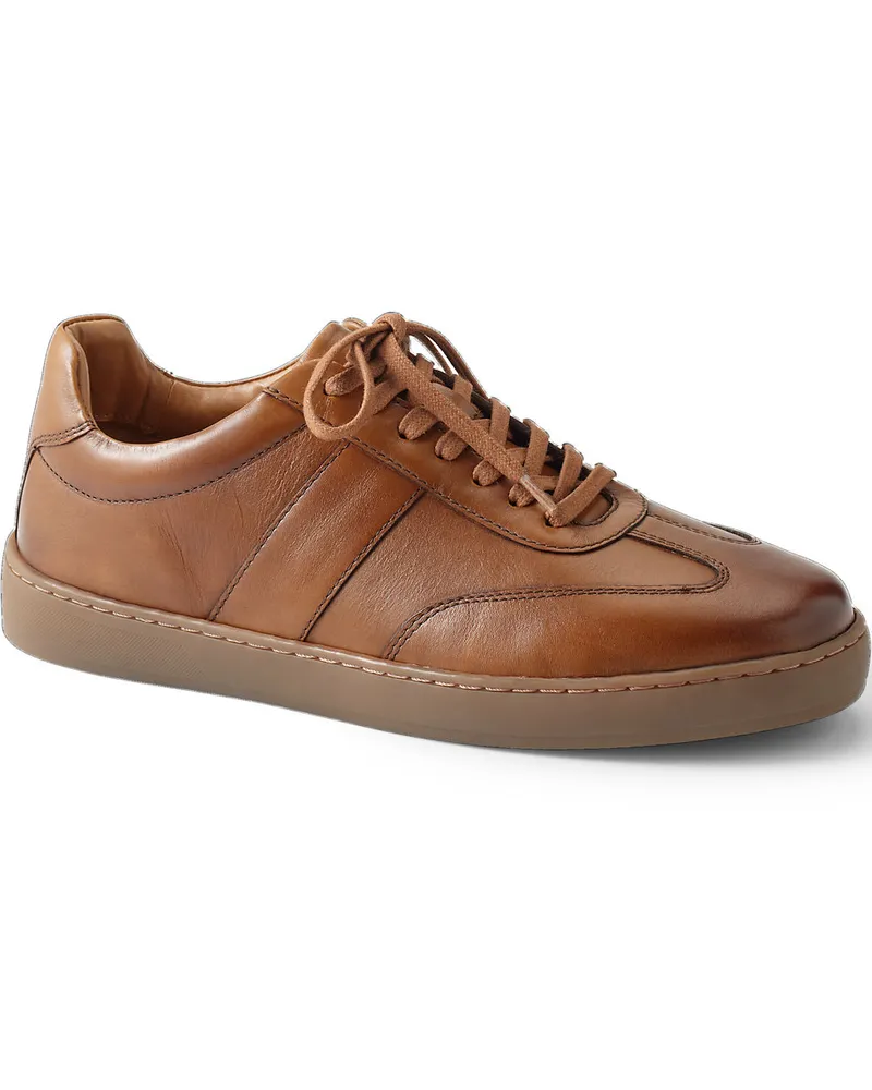 Lands' End Leder-Sneakers, Herren, Größe regular, Beige, Leder/Rauleder, by Beige