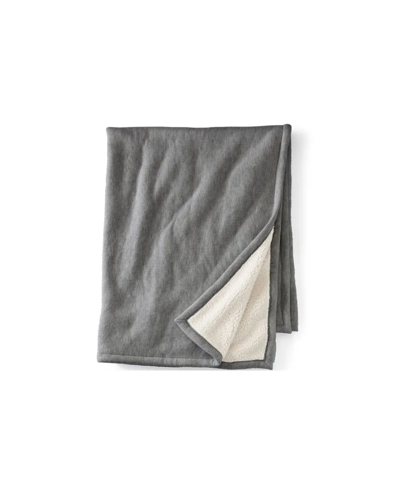 Lands' End CashTouch Plaid mit Waffelmuster, Damen, Größe:null regular, Grau, by Grau