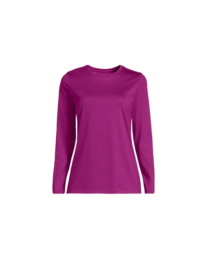 Lands' End Supima-Shirt, Langarm, Damen, Größe:40-42 petite, Pink, Baumwolle, by Pink