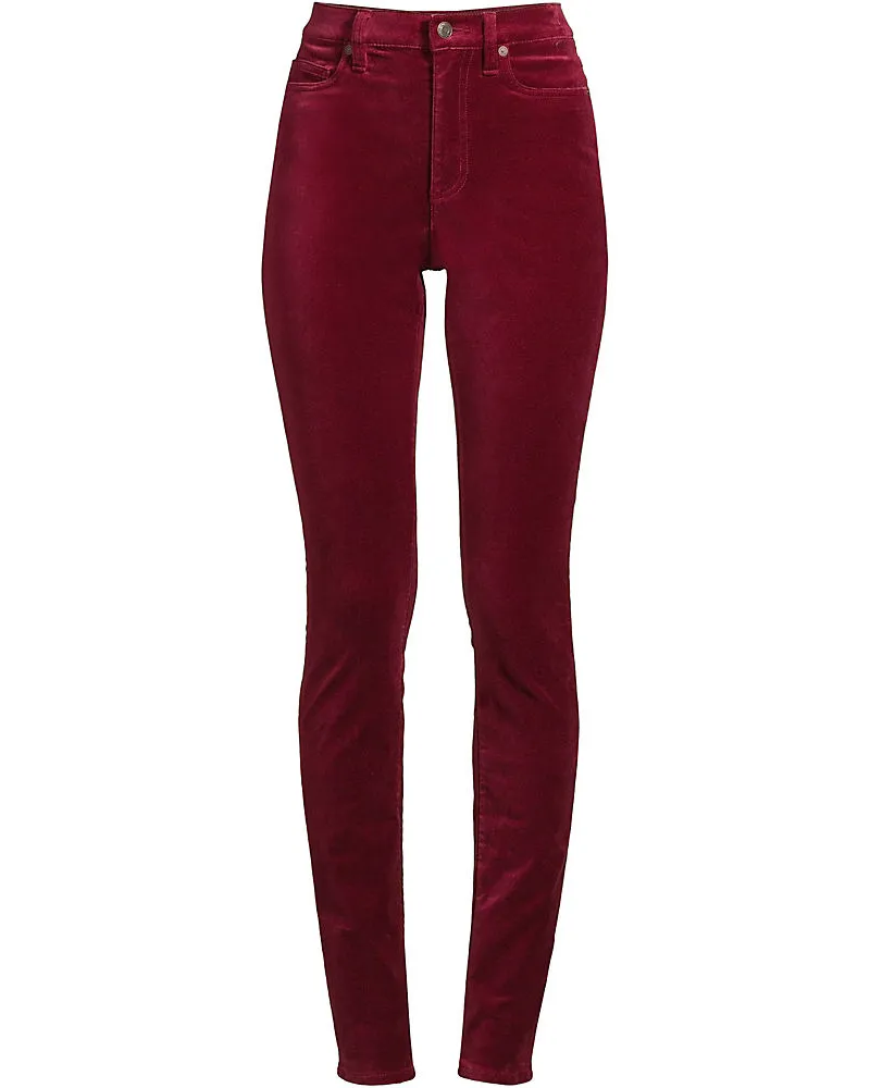 Lands' End Slim Fit Samthose High Waist, Damen, Größe regular, Rot, Baumwoll-Mischung, by Rot