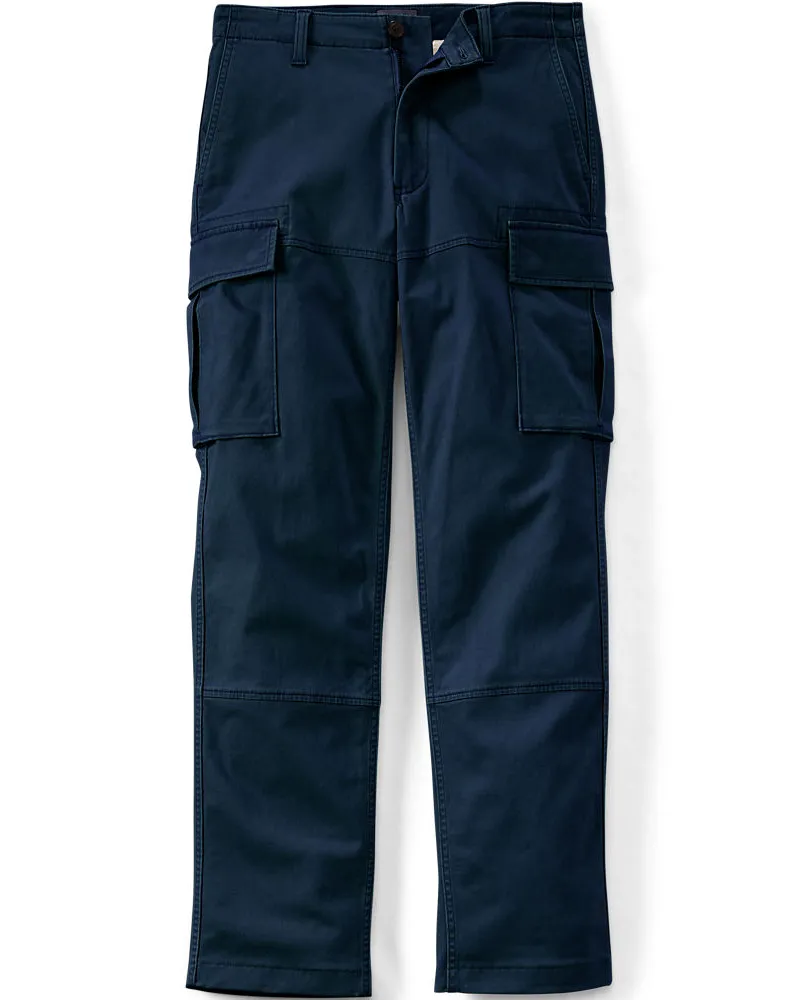Lands' End Classic Fit Cargohose mit Dehnbund, Herren, Größe regular, Blau, Baumwolle, by Blau