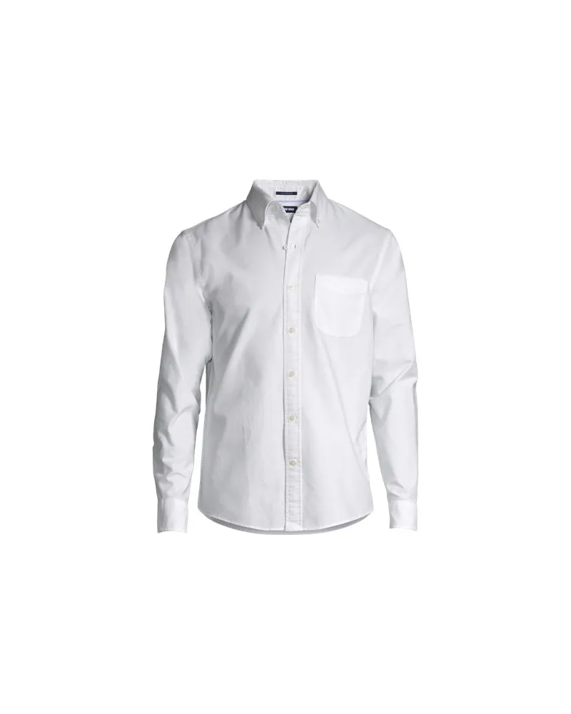 Lands' End Oxfordhemd Sail Rigger, Tailored Fit, Herren, Größe:44-46 regular, Weiß, Baumwolle, by Weiß