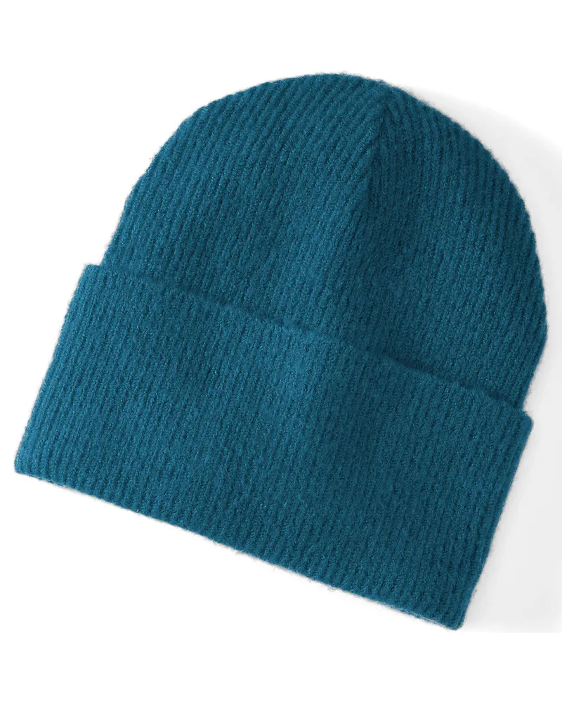 Lands' End CashTouch Mütze, Herren, Größe regular, Blau, Elasthan/Polyacryl/Nylon-Mischung, by Blau