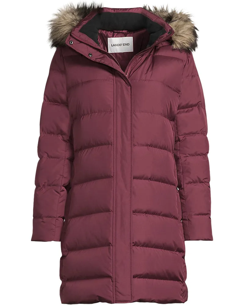 Lands' End Daunenmantel mit Kapuze, Damen, Größe plus, Rot, Polyester, by Rot