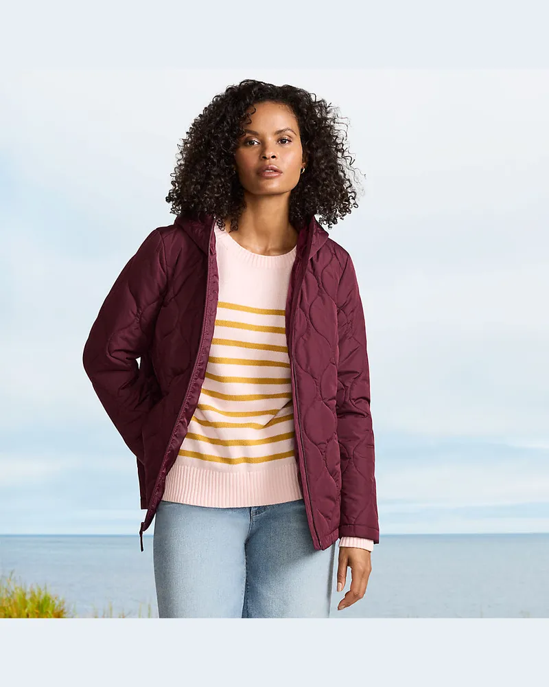 Lands' End Isolierte Steppjacke FeatherFree, Damen, Größe regular, Rot, Polyester, by Rot