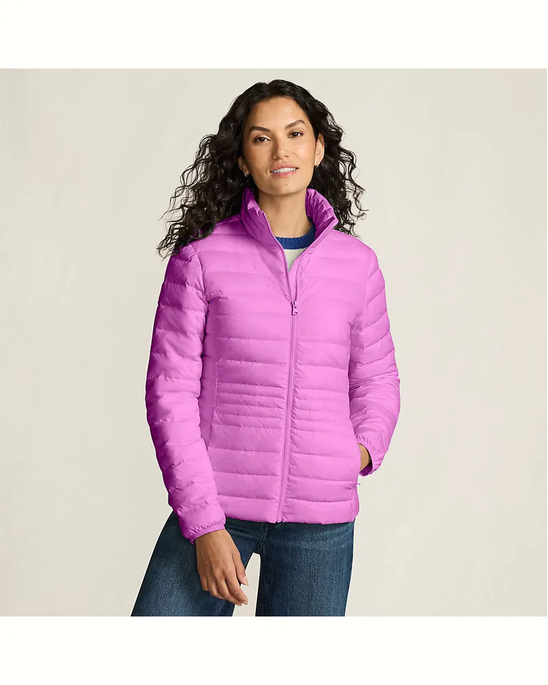 Lands' End Ultraleichte verstaubare Daunenjacke Wanderweight, Damen, Größe regular, Pink, Nylon, by Pink