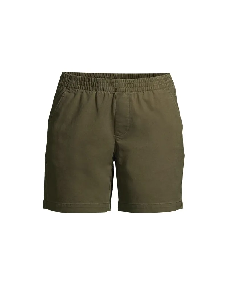 Lands' End Chino-Shorts mit Dehnbund, 18 cm, Damen, Größe regular, Grün, Baumwoll-Mischung, by Grün