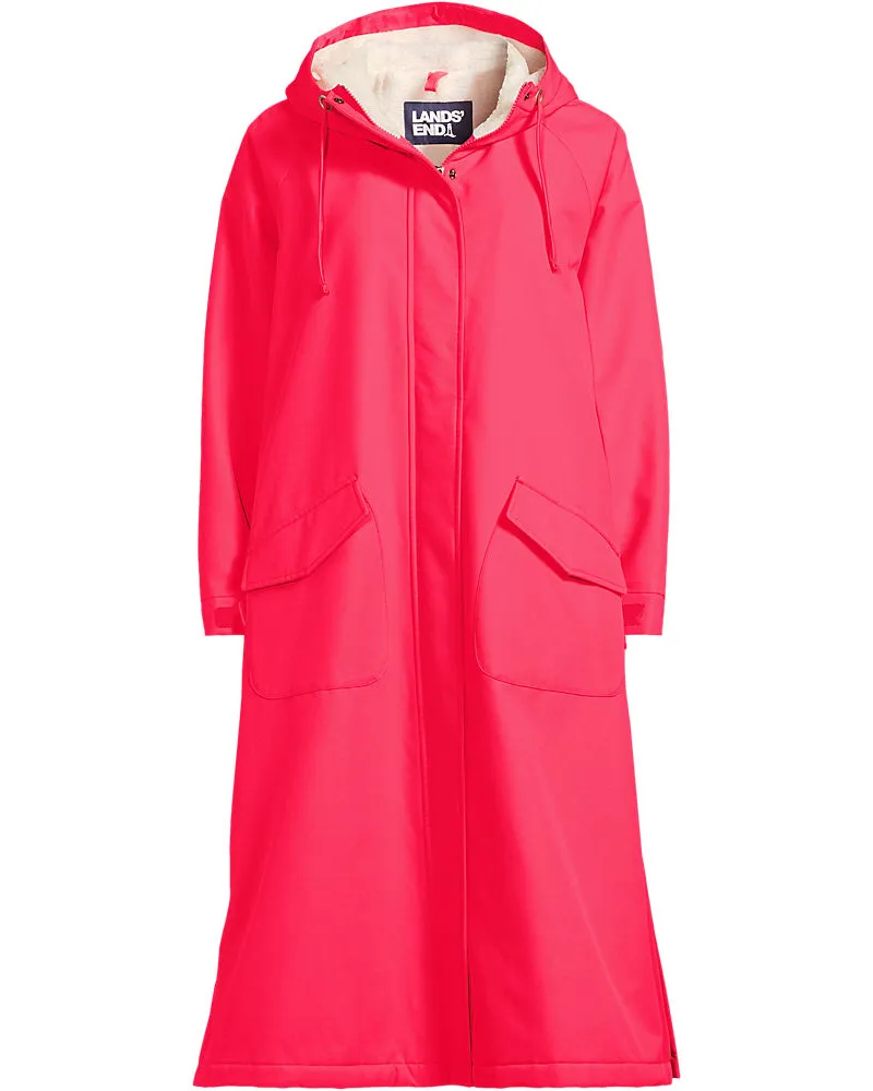 Lands' End Umziehmantel mit Teddyfutter, Damen, Größe regular, Pink, Polyester, by Pink