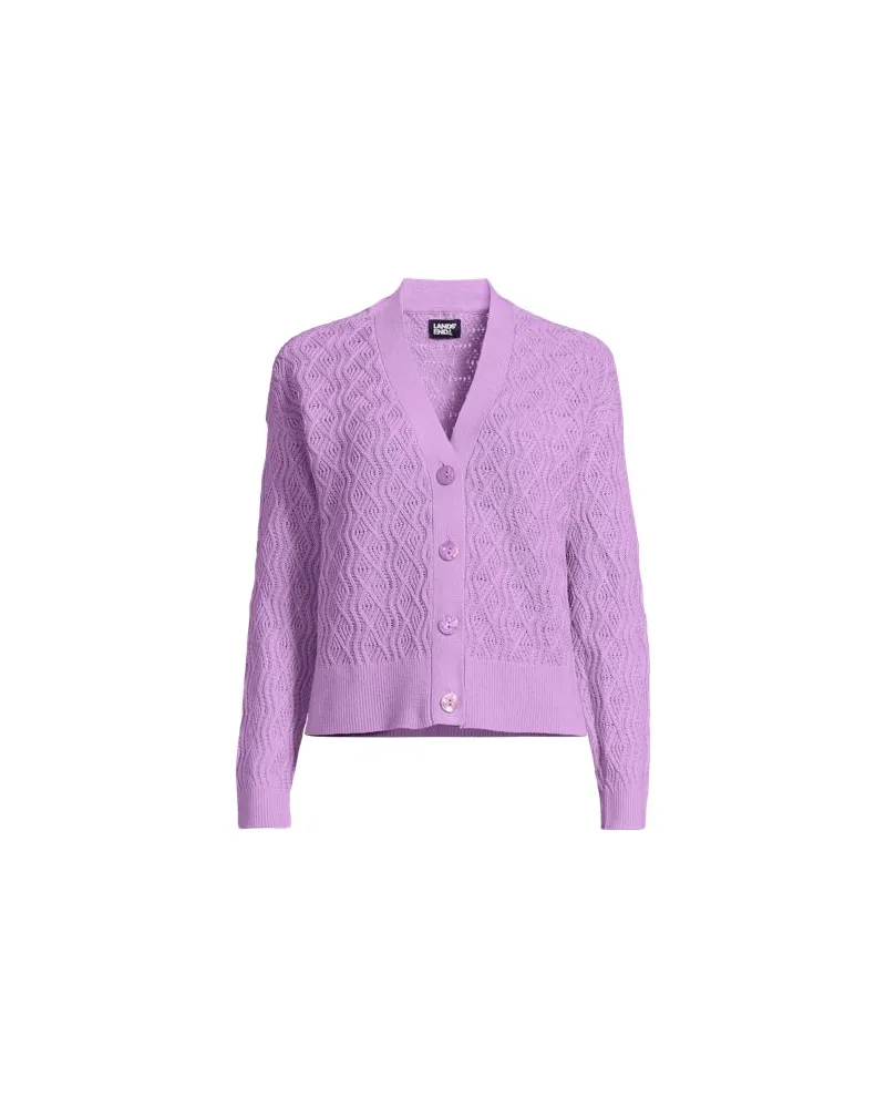 Lands' End Cardigan aus Leinenmix, Damen, Größe:32-34 petite, Lila, Baumwolle/Leinen/Baumwoll-Mischung, by Lila