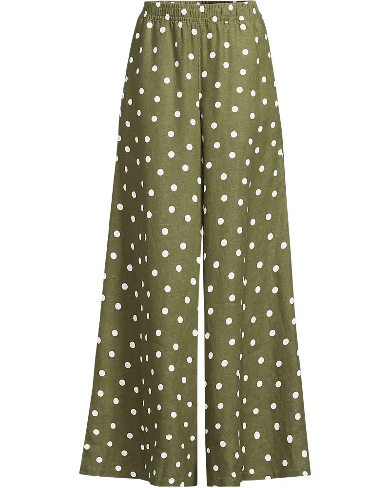 Lands' End Premium Reinleinen-Palazzohose, Damen, GrÃ¶ÃŸe regular, GrÃ¼n, Leinen, by Grã¼n