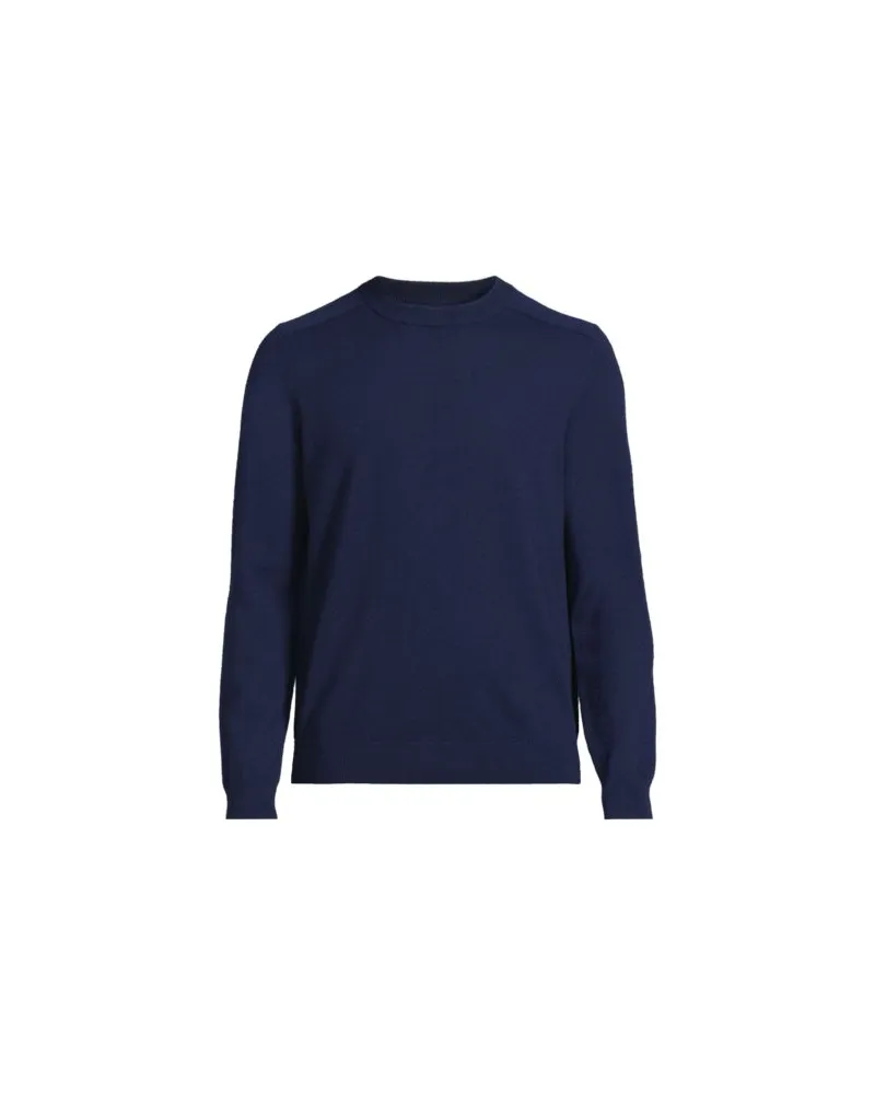 Lands' End Merino-Rundhalspullover, Herren, Größe:60 regular, Blau, by Blau