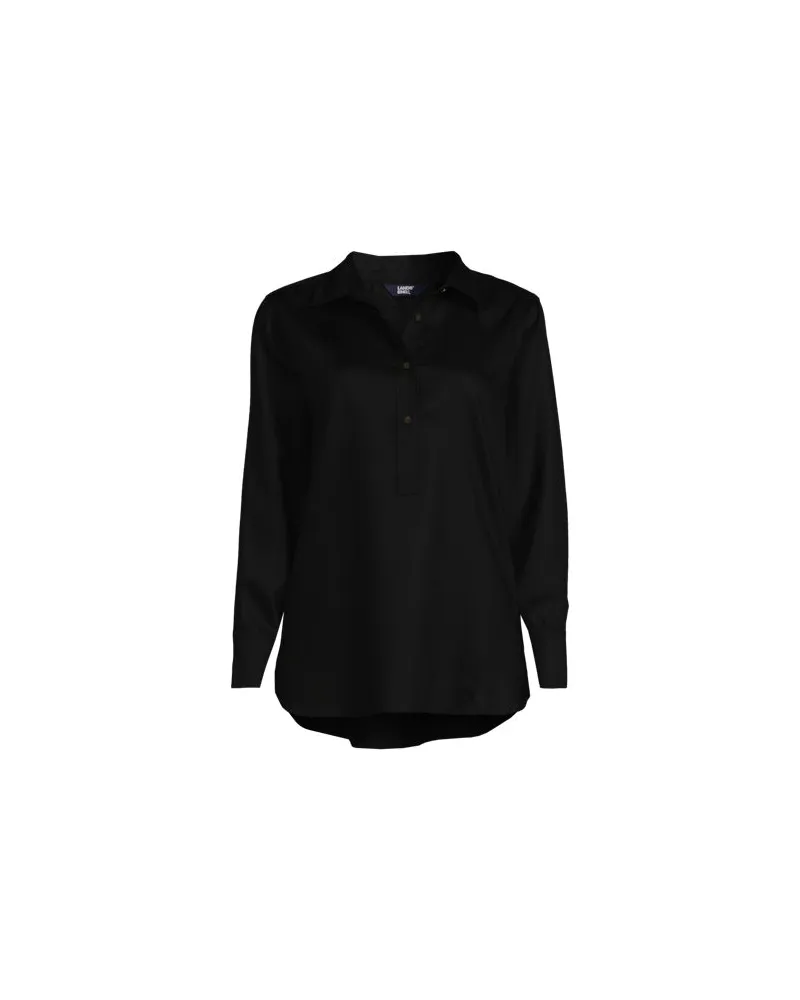 Lands' End Schlupfbluse aus TENCEL, Damen, Größe:32-34 regular, Schwarz, Kunstseide/Lyocell (Viskose), by Schwarz