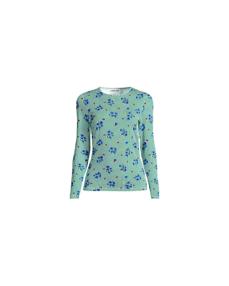 Lands' End Schnelltrocknendes UPF 50 Sonnenschutz-Badeshirt, Damen, Größe regular, Grün, Nylon-Mischung, by Grün