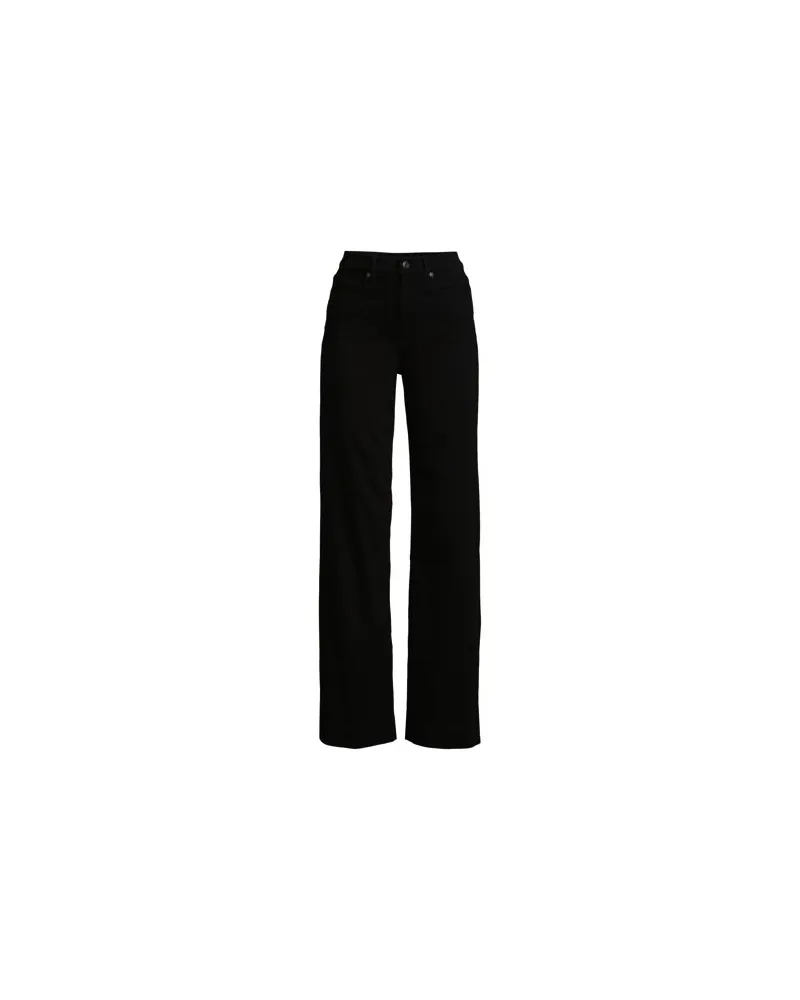 Lands' End Jeans High Waist mit weitem Bein Farbig, Damen, Größe regular, Schwarz, Baumwoll-Mischung/Polyester-Mischung, by Schwarz
