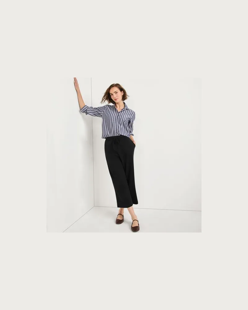 Lands' End 7/8-Hose SPORT KNIT mit weitem Bein, Damen, Größe regular, Schwarz, Baumwolle, by Schwarz