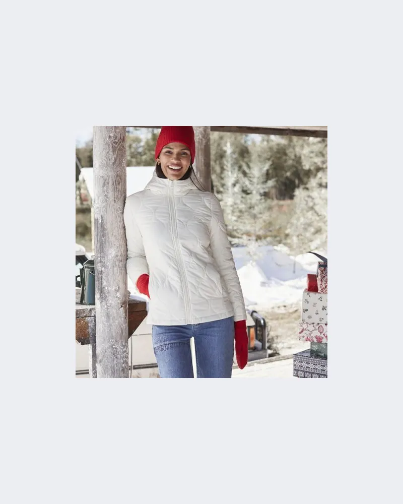 Lands' End Isolierte Steppjacke FeatherFree, Damen, Größe:44-46 petite, Weiß, Polyester, by Weiß