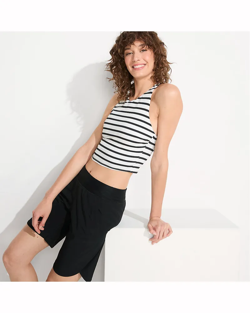 Lands' End Badeshorts 23 cm, Damen, Größe regular, Schwarz, Polyester-Mischung, by Schwarz