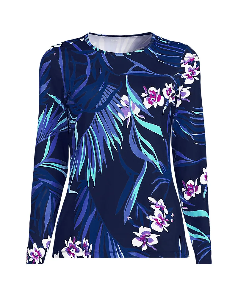 Lands' End Badeshirt, Damen, Größe regular, Blau, Nylon-Mischung, by Blau