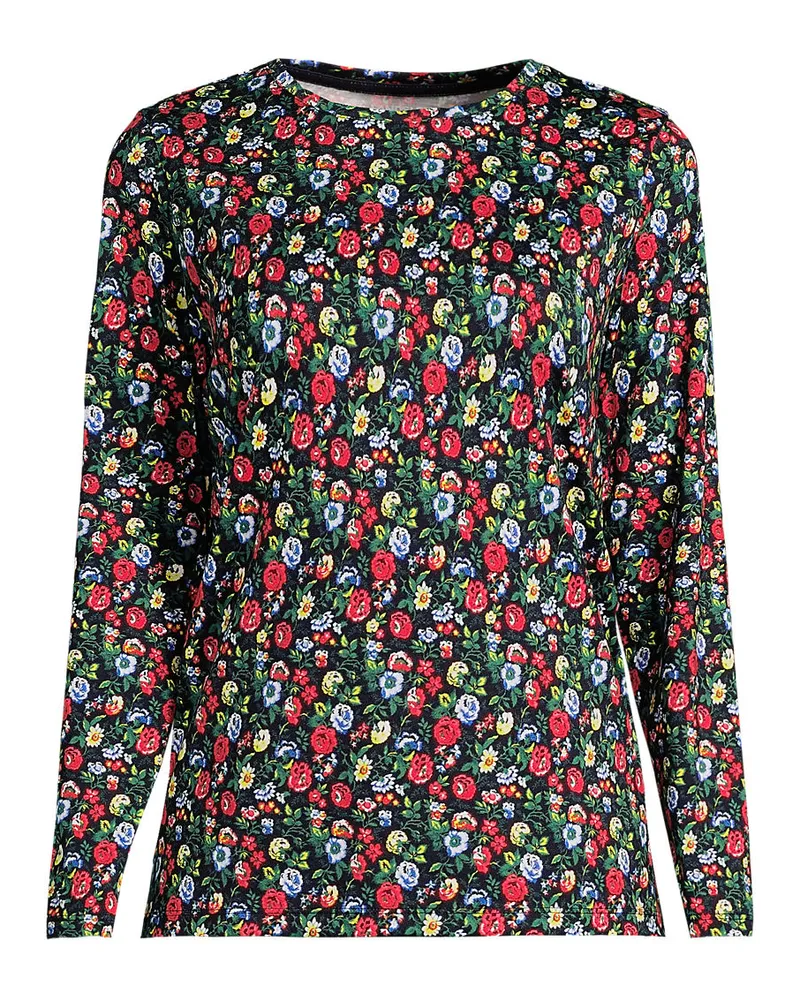 Lands' End Supima-Shirt, Langarm, Damen, Größe plus, Schwarz, Baumwolle, by Schwarz