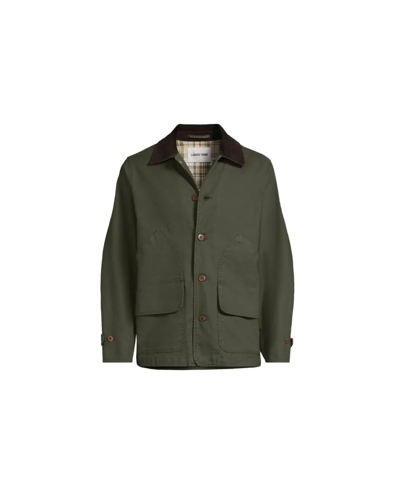 Lands' End Barn-Jacke aus Canvas, Herren, Größe:56-58 regular, Grün, Elasthan/Baumwoll-Mischung, by Grün