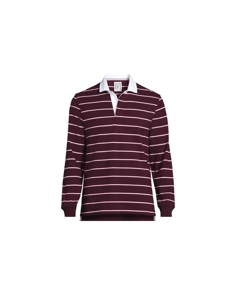 Lands' End Rugbyshirt, Classic Fit, Herren, Größe regular, Rot, Baumwolle, by Rot
