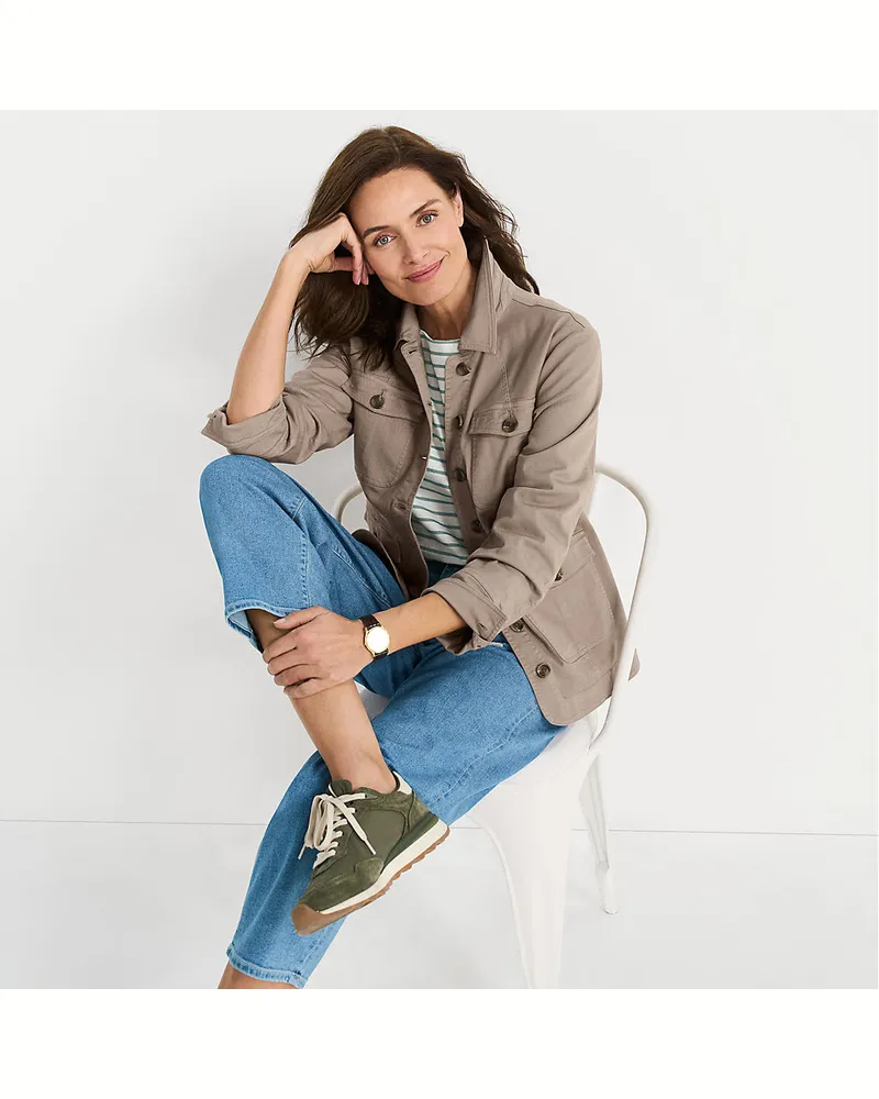 Lands' End Utility-Jacke, Damen, Größe regular, Braun, Elasthan/Kunstseide/Lyocell (Viskose), by Braun