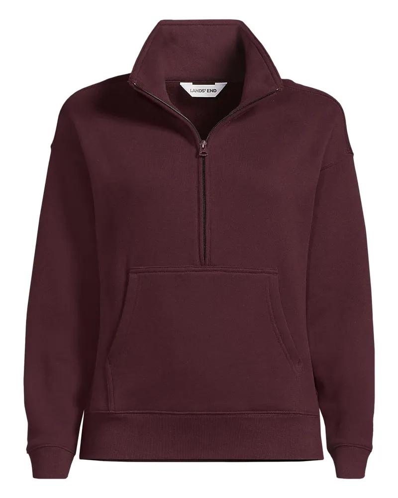 Lands' End Sweatshirt SERIOUS SWEATS mit Reißverschluss, Damen, Größe regular, Rot, Baumwoll-Mischung/Polyester-Mischung, by Rot